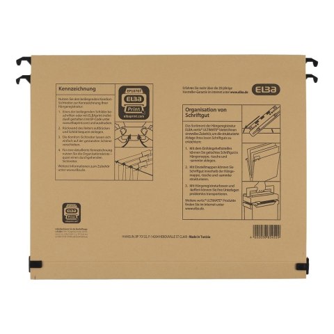 Elba Teczka zawieszkowa Vertic Ultimate z poszerzanym dnem 2 cm A4 brązowy karton 320g Elba (100552068)