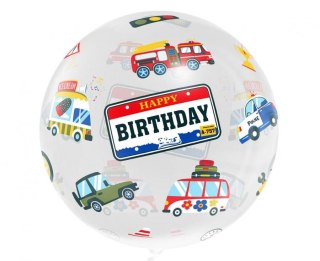 Godan Balon foliowy Aqua - kryształowy, Happy Birthday (pojazdy) 20cal Godan (KR-20HP)