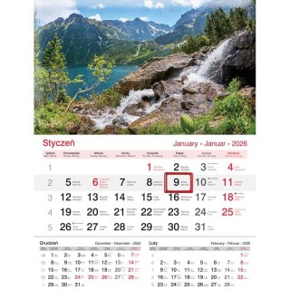 Lucrum Kalendarz ścienny JEDNODZIELNY 2025 JEZIORO A4 Lucrum (KJ01)