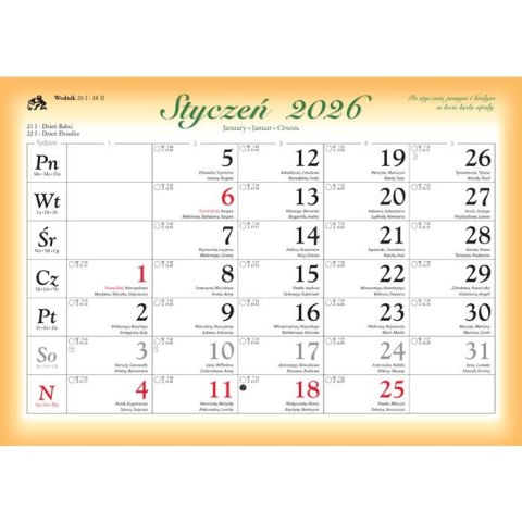 Lucrum Kalendarz ścienny POLSKIE ZAKĄTKI rodzinny 2026 280mm x 400mm Lucrum (WL06)