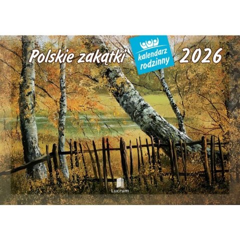 Lucrum Kalendarz ścienny POLSKIE ZAKĄTKI rodzinny 2026 280mm x 400mm Lucrum (WL06)
