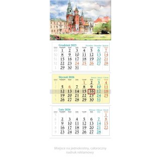 Lucrum Kalendarz ścienny trójdzielny 320mm x 860mm Lucrum (KT07)
