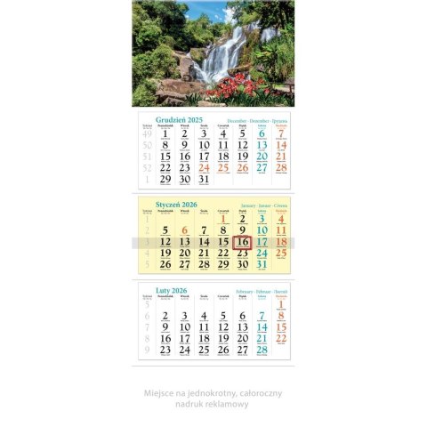 Lucrum Kalendarz ścienny trójdzielny 320mm x 860mm Lucrum (KT09)