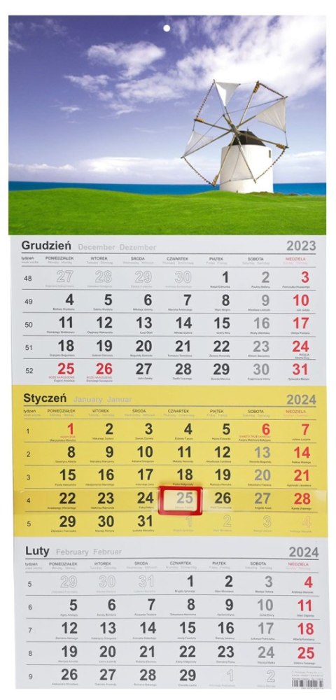 Michalczyk i Prokop Kalendarz ścienny trójdzielny 288mm x 622mm Michalczyk i Prokop (T-106T-02)