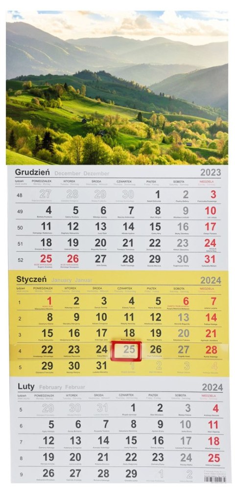 Michalczyk i Prokop Kalendarz ścienny trójdzielny 288mm x 622mm Michalczyk i Prokop (T-106T-07)
