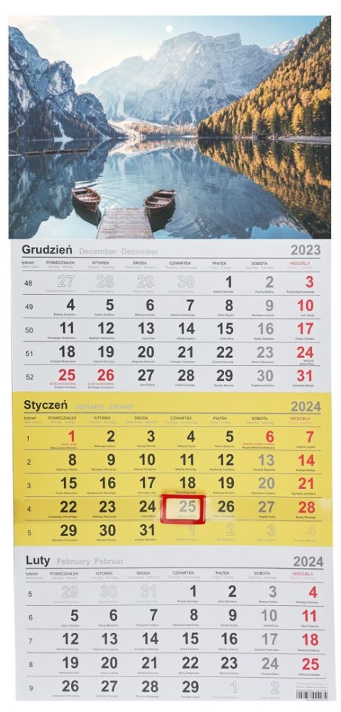Michalczyk i Prokop Kalendarz ścienny trójdzielny 288mm x 622mm Michalczyk i Prokop (T-106T-10)