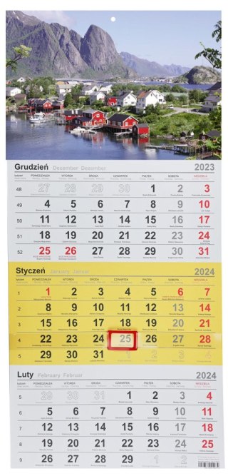 Michalczyk i Prokop Kalendarz ścienny trójdzielny 288mm x 622mm Michalczyk i Prokop (T-106T-12)