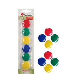 Titanum Magnes okrągłe 29 mm mix [mm:] 29 Titanum (ACT1002-6CC) 6 sztuk