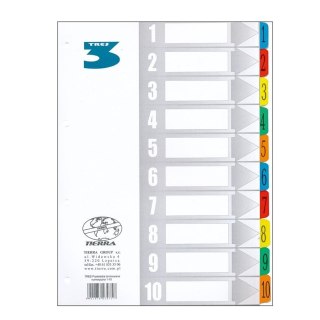 Tres Przekładka numeryczna laminowana A4 1-10 Tres