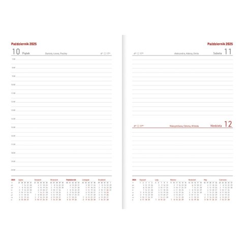 Wydawnictwo Wokół Nas Kalendarz nauczyciela książkowy (terminarz) GRANATOWY NEBRASKA Z GUMKĄ A5 Wydawnictwo Wokół Nas (A5DN074B)