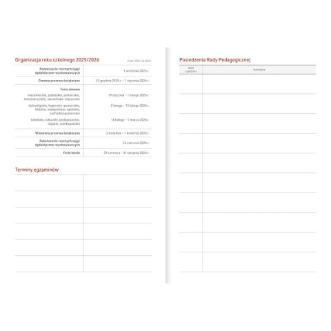 Wydawnictwo Wokół Nas Kalendarz nauczyciela książkowy (terminarz) GRANATOWY NEBRASKA Z GUMKĄ A5 Wydawnictwo Wokół Nas (A5DN074B)