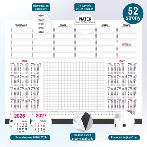 Press Kalendarz biurkowy MAŁY 488mm x 338mm Press