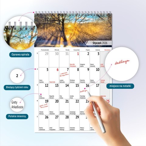Press Kalendarz biurkowy miesięczny Pejzaże 240mm x 150mm Press (5904830713602)