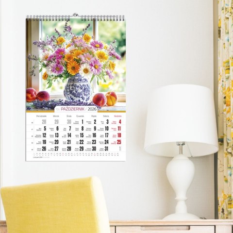 Press Kalendarz ścienny 16 stron wieloplanszowy A3 Press (Bukiety)