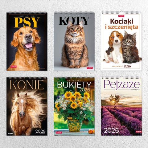 Press Kalendarz ścienny 16 stron wieloplanszowy A3 Press (Bukiety)