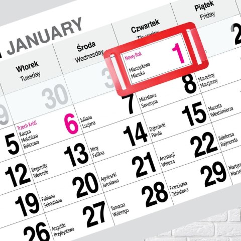 Press Kalendarz ścienny PREMIUM trójdzielny A4 Press (KAWA)