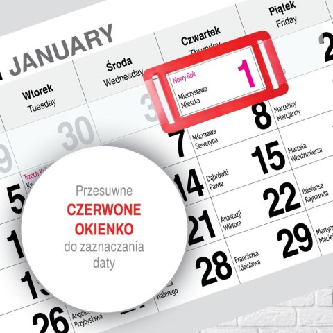 Press Kalendarz ścienny PREMIUM trójdzielny A4 Press (KAWA)