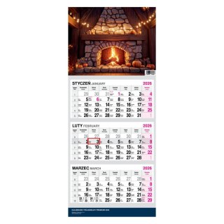 Press Kalendarz ścienny PREMIUM trójdzielny A4 Press (KOMINEK)