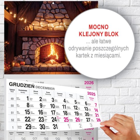 Press Kalendarz ścienny PREMIUM trójdzielny A4 Press (KOMINEK)