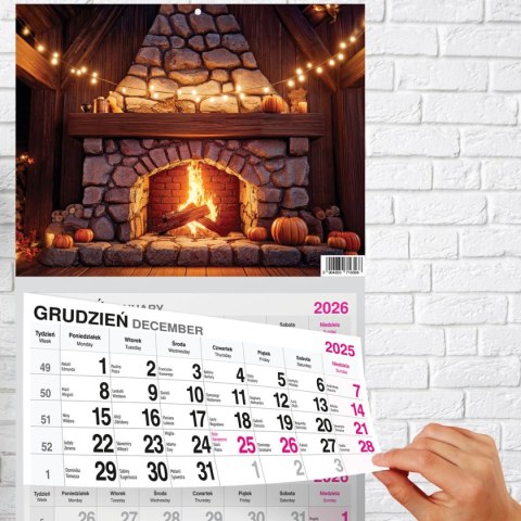 Press Kalendarz ścienny PREMIUM trójdzielny A4 Press (KOMINEK)