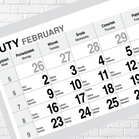 Press Kalendarz ścienny PREMIUM trójdzielny A4 Press (OGRÓD)