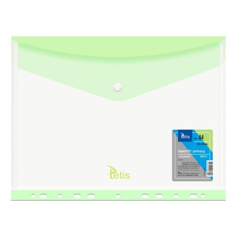 Tetis Teczka plastikowa na zatrzask A4 zielony Tetis (BT614-Z/120))