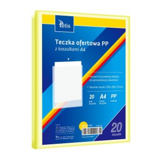 Tetis Teczka plastikowa żółta A4 20 koszulek 5903242104831 A4 żółty Tetis (BT630-Y20)