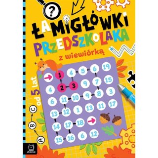 Aksjomat Książka dla dzieci Łamigłówki przedszkolaka z wiewiórką od 5 lat Aksjomat