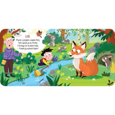 Aksjomat Książka dla dzieci Zwierzęta w lesie. Duże puzzle Aksjomat