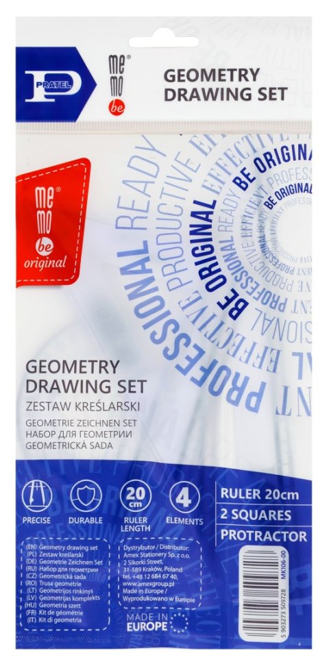 Memoboards Komplet geometryczny zestaw kreślarski 4 el. Memoboards (MK 106-00)