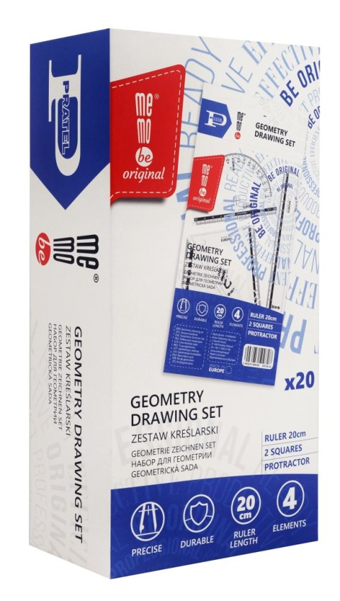 Memoboards Komplet geometryczny zestaw kreślarski 4 el. Memoboards (MK 106-00)