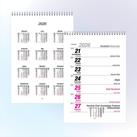 Press Kalendarz biurkowy A5 A5 Press (TYGODNIOWY)