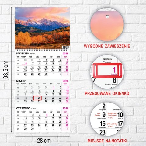 Press Kalendarz ścienny GÓRY 310mm x 790mm Press