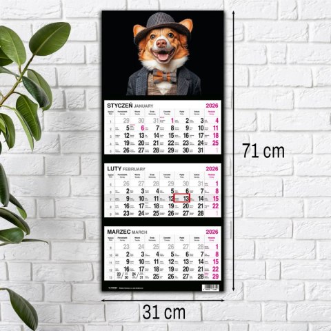 Press Kalendarz ścienny PIES 310mm x 790mm Press