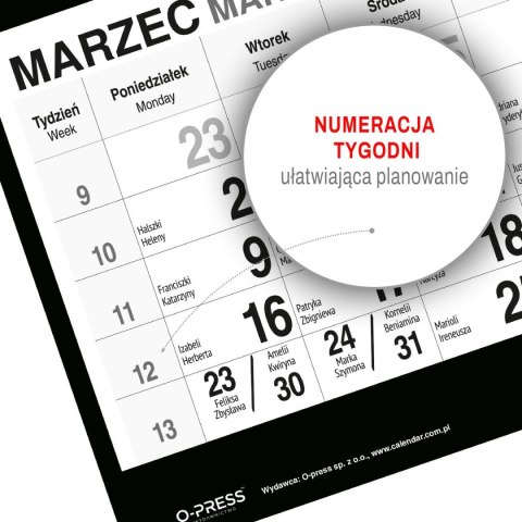 Press Kalendarz ścienny PIES 310mm x 790mm Press