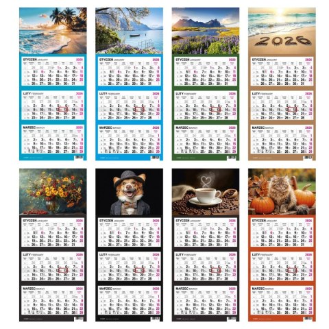 Press Kalendarz ścienny PIES 310mm x 790mm Press