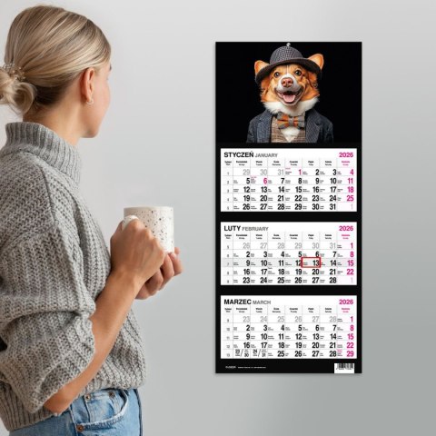 Press Kalendarz ścienny PIES 310mm x 790mm Press