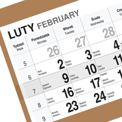 Press Kalendarz ścienny PIES A5 210mm x 450mm Press