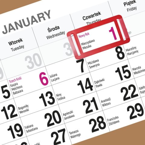 Press Kalendarz ścienny PIES A5 210mm x 450mm Press