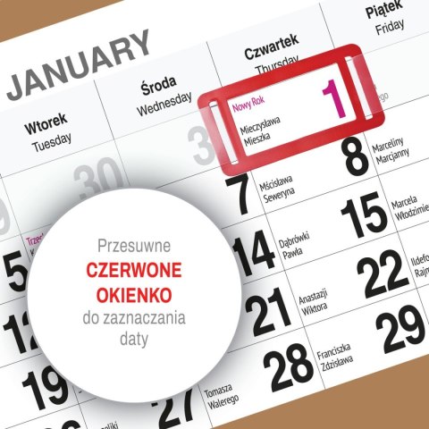 Press Kalendarz ścienny PIES A5 210mm x 450mm Press