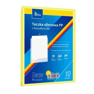 Tetis Teczka plastikowa żółta A4 z 10 koszulkami 5903242104794 A4 żółty Tetis (BT630-Y10)