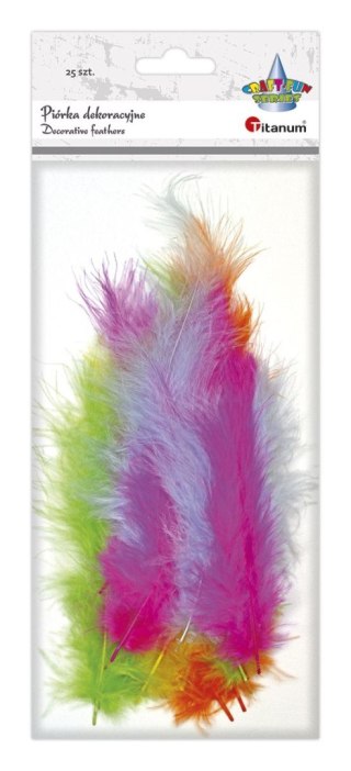 Titanum Piórka Craft-Fun Series jaskrawe kolory mix 25 szt Titanum