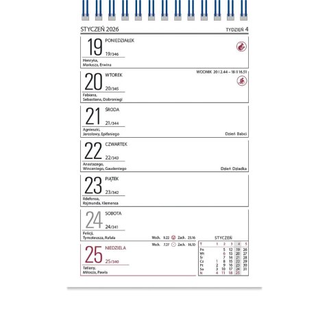 Wydawnictwo Telegraph Kalendarz biurkowy Zodiak stojący 118mm x 193mm Wydawnictwo Telegraph