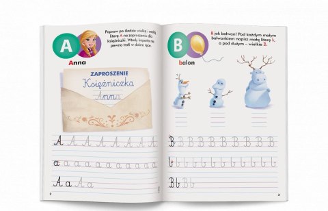 Ameet Książka dla dzieci Disney Uczy. Kraina lodu. Litery. Ćwiczenia z naklejkami Ameet (UDN 9303)