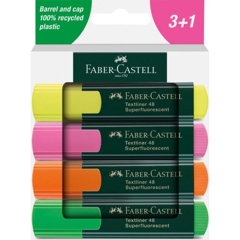 Faber Castell Zakreślacz Neon 4 kol. wkład mix 1,0-5,0mm Faber Castell (254844 FC)