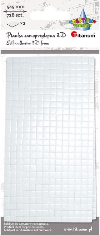 Titanum Plaster samoprzylepny Craft-Fun Series pianka 3D kwadraty [mm:] 5x5 Titanum