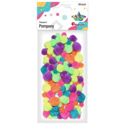 Titanum Pompony Craft-Fun Series neonowy 68 szt Titanum (0125)