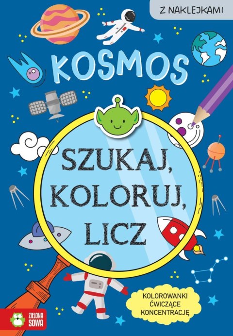 Aksjomat Książka dla dzieci Szukaj, koloruj i licz. Kosmos Aksjomat