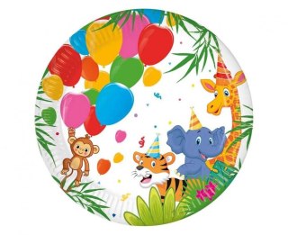 Godan Talerz jednorazowy JUNGLE BALLOONS papier śr. 200mm 8 szt Godan (93780)