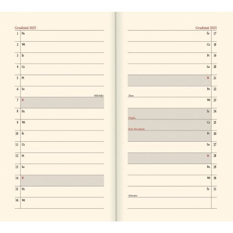 Lucrum Kalendarz książkowy (terminarz) złoty A6 Lucrum (TR złoty)